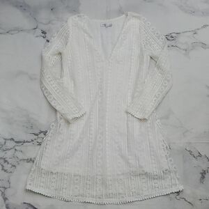 Showpo White Lace Long Sleeve Dress